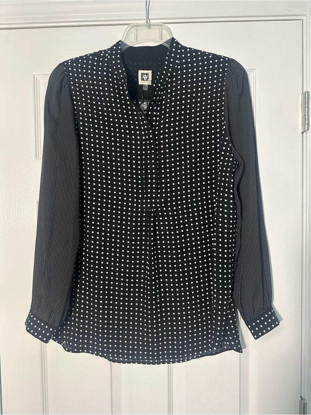 Anne Klein Black and White Polka Dot Blouse